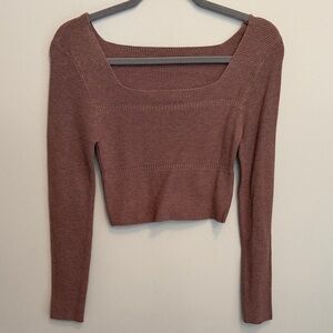SHEIN Brown Scoop Neck Sweater